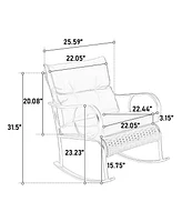 3-Piece Rocking Patio Bistro Set with Coffee Table