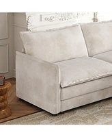 Corduroy Loveseat Sofa with Pillows