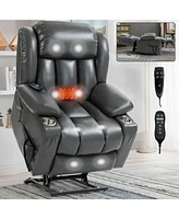 Power Lift Massage Recliner Chair with 8 Massage Points, Gray
