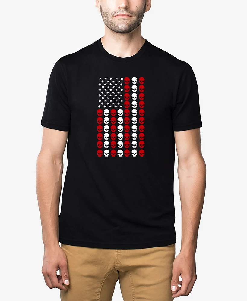 La Pop Art Men's Skull Flag Premium Blend Word T-Shirt