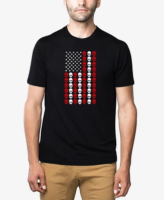 La Pop Art Men's Skull Flag Premium Blend Word T-Shirt