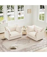 Chenille Armchair Set (2), Deep-Seated and Soft for Living, Reading & More