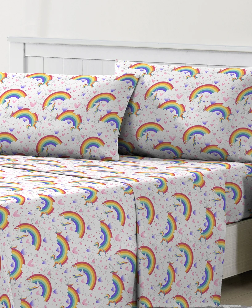 Dream Factory Unicorn Rainbow -Pc. Sheet Set
