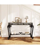 Stylish Glass & Metal Console Table with Storage