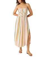 O'Neill Juniors' Devyn Low Tide Striped Strapless Dress