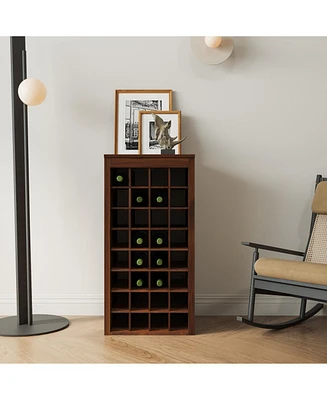 brown walnut color modular 32 wine bar cabinet Buffet Cabinet