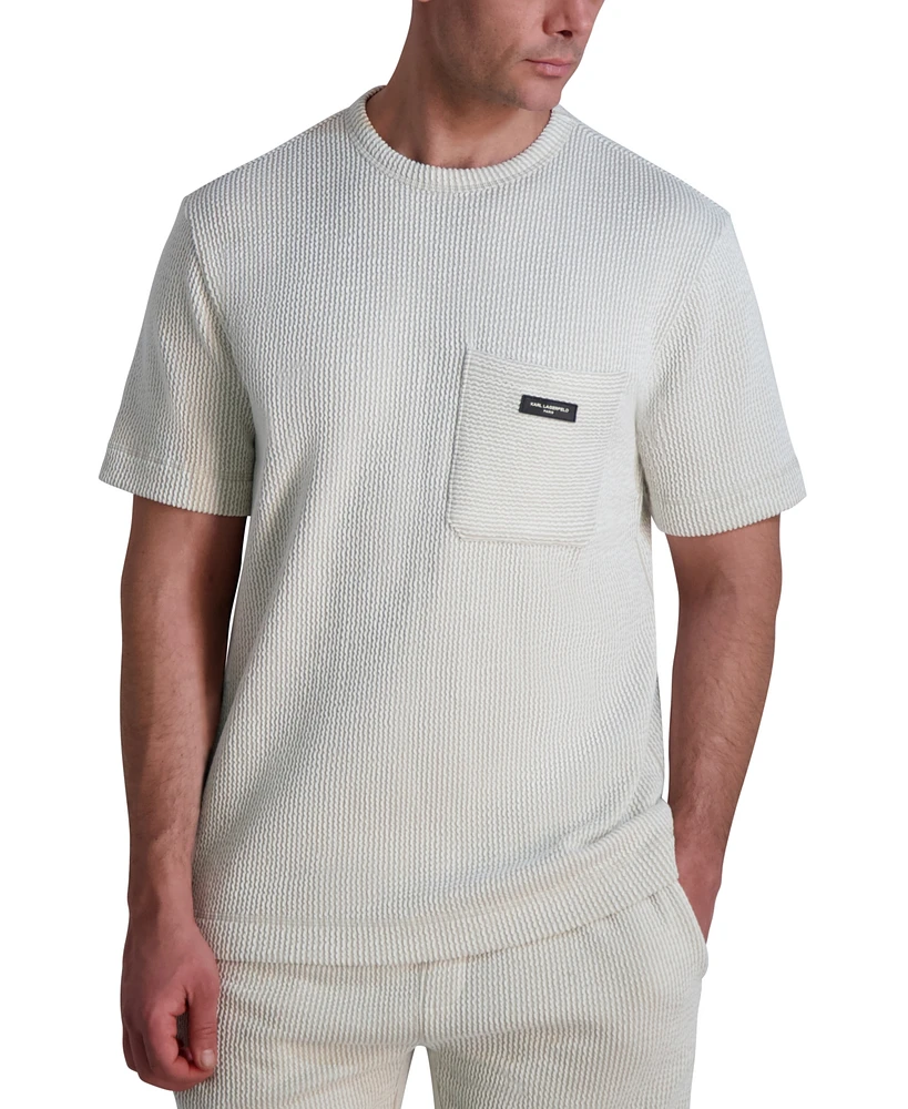 Karl Lagerfeld Paris Men's Textured Oversized T-Shirt