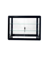 Tempered Glass Counter Top Display Showcase with Sliding Glass Door and Lock, Standard Aluminum Framing with Sliding Glass Door and Lock-display cabin
