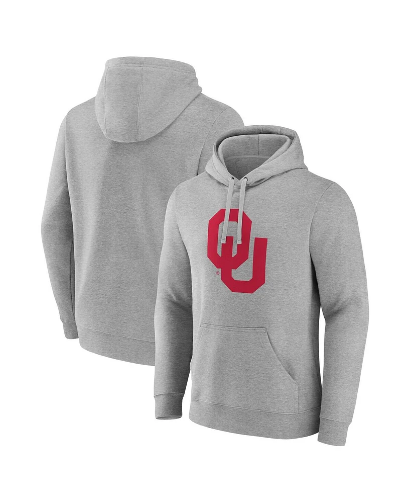 Fanatics Men's Gray Oklahoma Sooners Primary Logo Pullover Hoodie