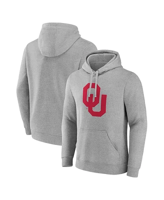Fanatics Men's Gray Oklahoma Sooners Primary Logo Pullover Hoodie