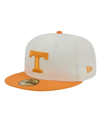 New Era Men's Cream Tennessee Volunteers Chrome 59FIFTY Fitted Hat