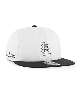 '47 Brand Men's White/Black St. Louis Cardinals Foundation Captain Snapback Hat