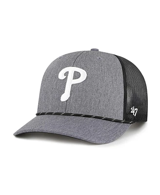 '47 Brand Men's Charcoal Philadelphia Phillies Carbon Rope Trucker Adjustable Hat