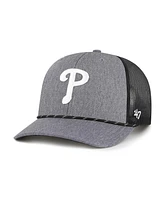 '47 Brand Men's Charcoal Philadelphia Phillies Carbon Rope Trucker Adjustable Hat