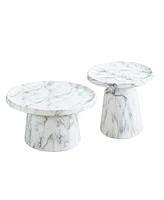 mitation marbed metal end table set