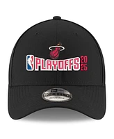 New Era Men's Black Miami Heat 2025 Nba Playoffs 9FORTY Adjustable Hat