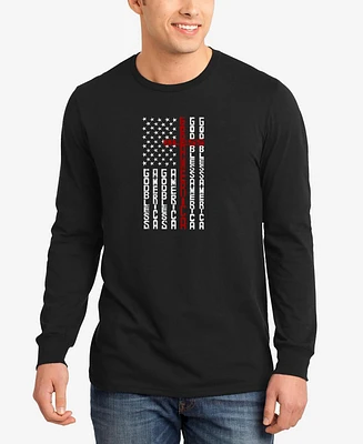 La Pop Art Men's Cross Flag Word Long Sleeve T-Shirt