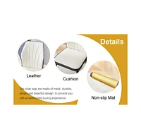 Marble Glass Dining Set with 8 White and Gray Chairs