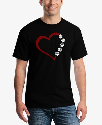 La Pop Art Men's Meow Heart Word T-Shirt
