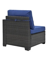 Pe Rattan Patio Furniture Set, Sectional Sofa, Cushions & Glass Table