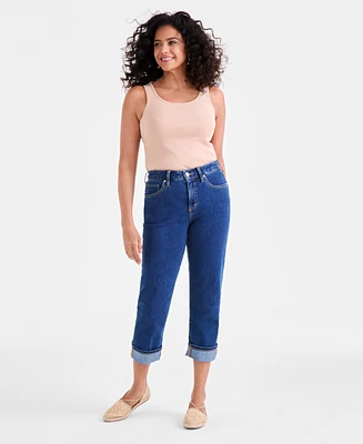 Style & Co Women's High-Rise Cuffed Capri Jeans, Exclusively at Macy's