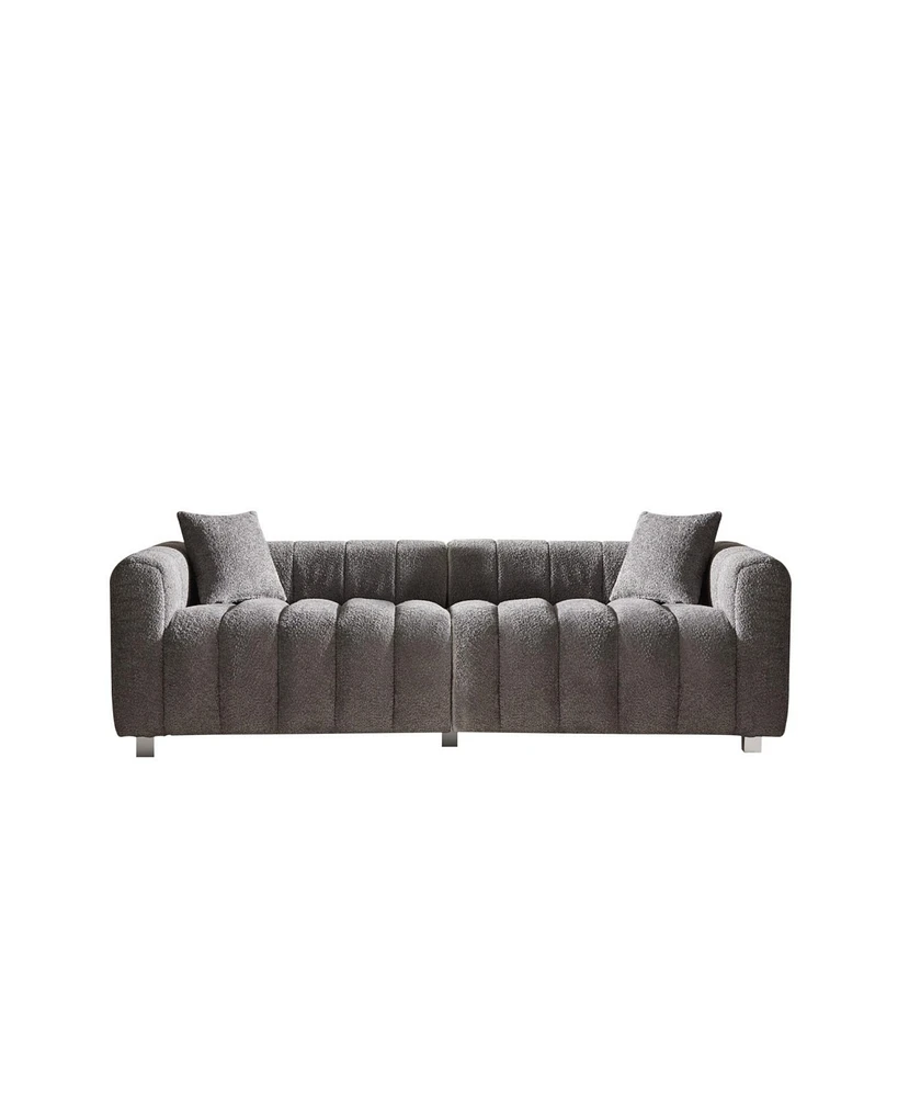 Premium Velvet Sofa 3-Seater Loveseat with Metal Legs