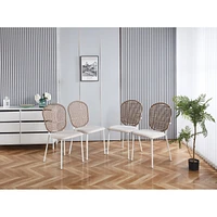 1+4,5pieces dining set, Table metal leg Mid-century Dining Table for 4-6 people With Mdf Table Top, Pedestal Dining Table, End Table Leisure Coffee Ta