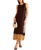Vince Camuto Women's Sleeveless Back-Slit A-Line Dress