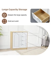 Freestanding Storage Cabinet with Adjustable Shelf and Removable Drawers