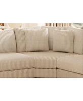 Modular Three-seat Corner Sofa, Wooden Frame Locker with Armrests, Stylish and Comfortable, Cream Style, Beige