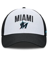 Nike Men's White/Black Miami Marlins Club Performance Adjustable Hat