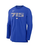 Nike Men's Royal Atlanta Braves Authentic Collection City Connect Lightweight Player Tri-Blend Performance Long Sleeve T-Shirt