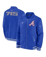Nike Men's Royal Atlanta Braves Authentic Collection City Connect Full-Zip Bomber Jacket