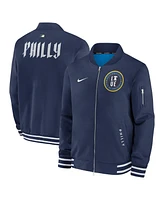 Nike Men's Navy Philadelphia Phillies Authentic Collection City Connect Full-Zip Bomber Jacket