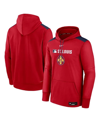 Nike Men's Red St. Louis Cardinals Authentic Collection City Connect Therma Pullover Hoodie
