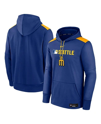 Nike Men's Royal Seattle Mariners Authentic Collection City Connect Therma Pullover Hoodie