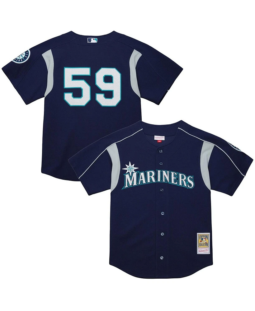 Mitchell & Ness Men's Felix Hernandez Navy Seattle Mariners Cooperstown Collection Batting Practice Jersey