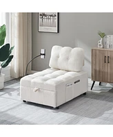 40.20 inches long, Teddy Sofa Fabric,a convertible sofa-bed, for Apartment Office Living Room - Beige