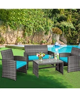 Gymax 4PCS Patio Out