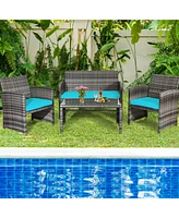 Gymax 4PCS Patio Out