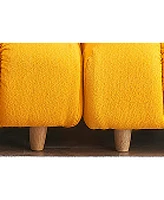 90 inches long, Teddy Sofa Fabric, with spacious and comfortable seats, for Apartment Office Living Room -Yellow