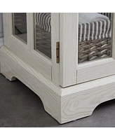 Elegant Led Curio Cabinet: Adjustable Shelves, Retro Display, Home Storage