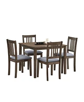 Mid-Century Modern Dining Set: Table and 4 Upholstered Chairs