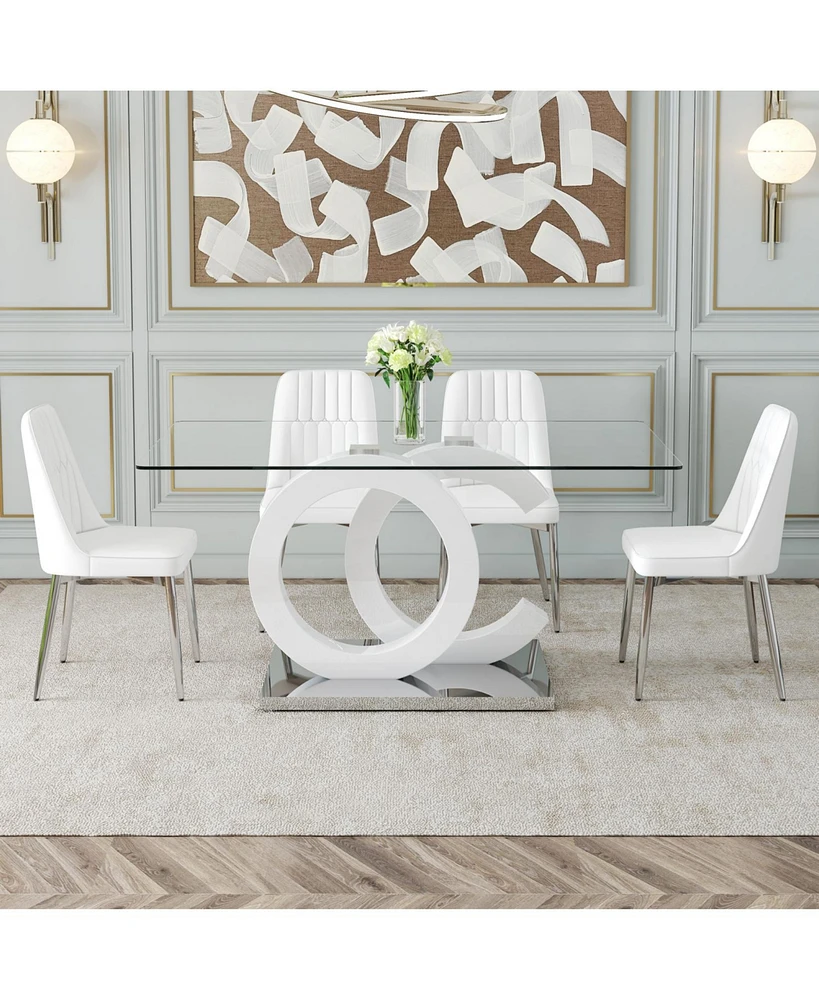 Elegant 5-Piece Dining Set: Table & 4 Chairs