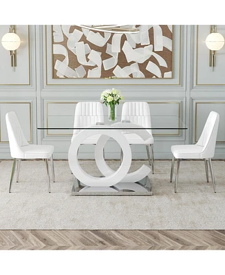 Elegant 5-Piece Dining Set: Table & 4 Chairs
