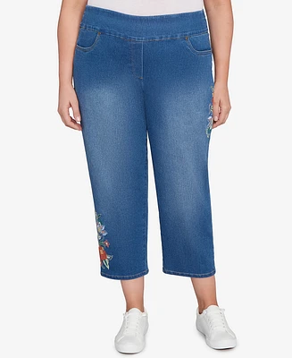 Alfred Dunner Plus Embroidered Denim Jeans