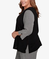 Alfred Dunner Plus Center Sliced Top