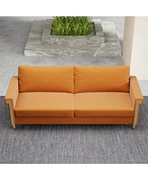 Modern Velvet Sofa with Gold Legs & Deep Cushions (76.34
