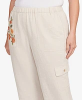 Alfred Dunner Plus Floral Embroidered Ankle Pants