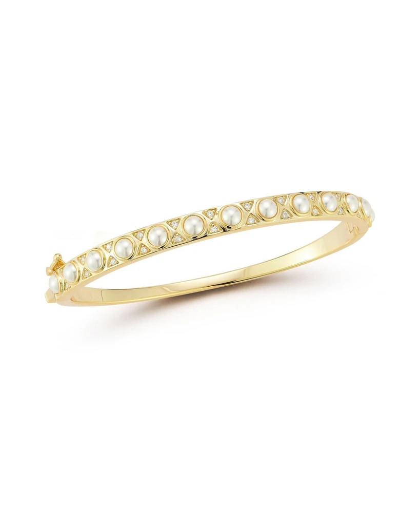 Rachel Zoe 14K Gold Plated Sterling Silver Cultured Freshwater Pearl Bangle